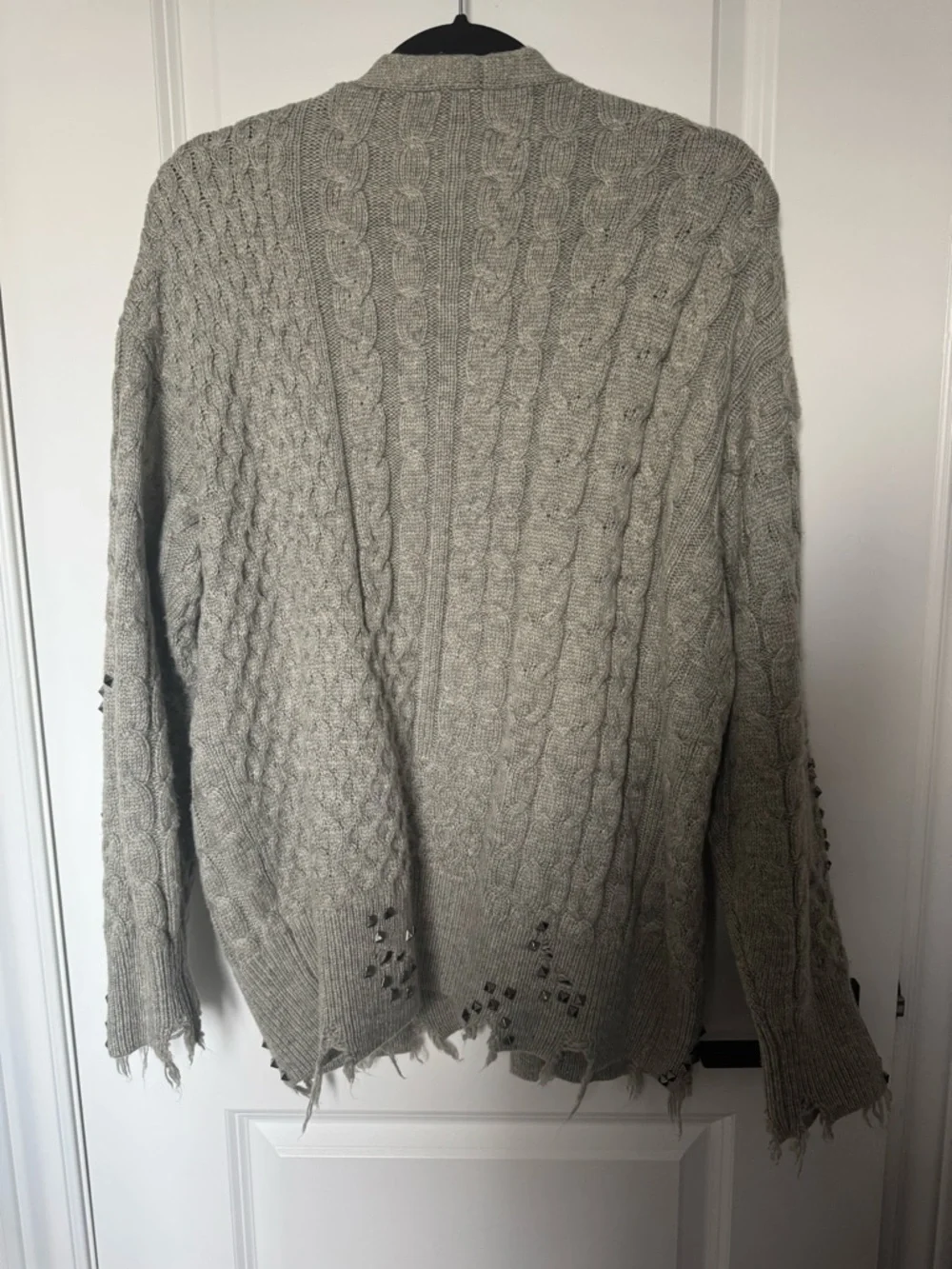 Zara Light Gray Cable-Knit Open Cardigan - Picture 2 of 3